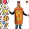 Fireball Get Real Bottle Costume Burnt Orange Tunic Cinnamon Whisky Print Halloween Party Outfit